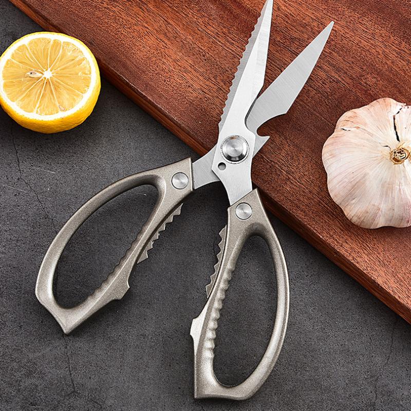 Aluminum Alloy Handle 3CR13 Stainless Steel Blade Kitchen Scissors Household Multifunctional Chicken Bone Cutting Shear