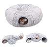 Plush Winter Cat Tunnel Bed - Warm, Foldable Pet Nest