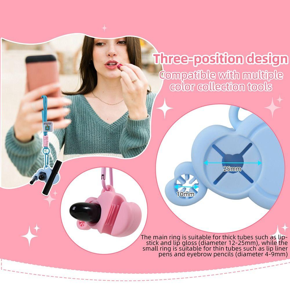 Mini Size Lipstick Storage Bag Silicone Material Lip Glaze Storage Key Chain Bag  Portable Use