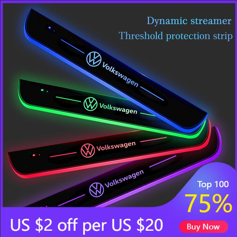 VW GTI GOLF 2026 Hot For VW VOLKSWAGEN Car Scuff Plate LED Welcome Pedal Door Sill Light for VW Volkswagen Passat Tiguan Golf Bo