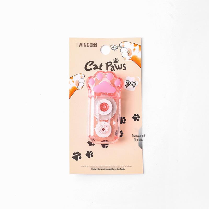 Twingo Cute Cat Paw Correction Tape with Heart Eraser - Popular Girly Design