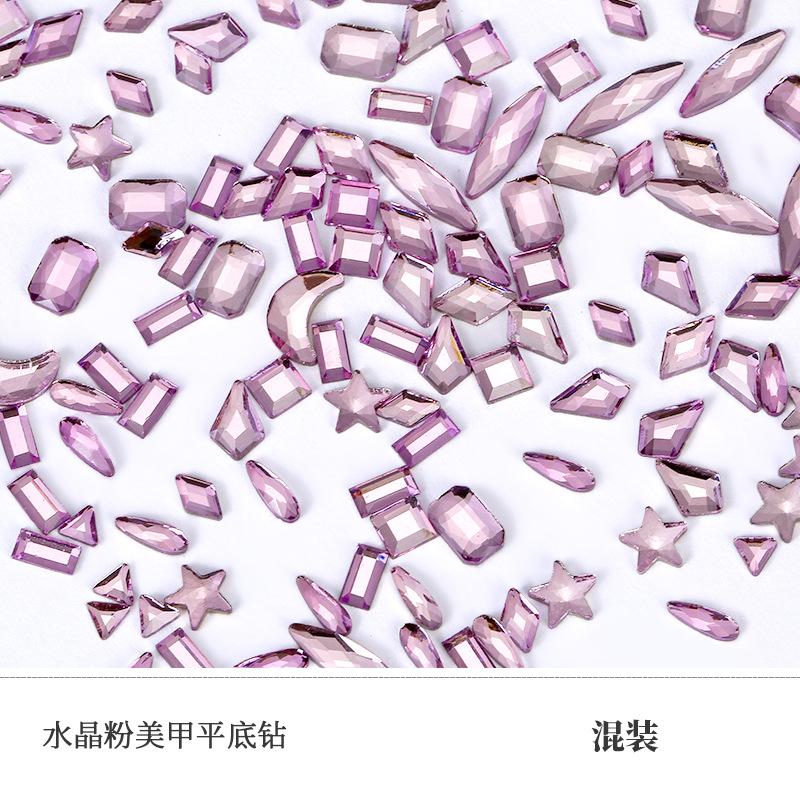 

Мечтательный виноградно-пурпурный плоское дно особой формы бриллиант звезда луна капля воды восьмиугольный бриллиант кристальная пудра стекло DIY нейл-арт ювелирные изделия