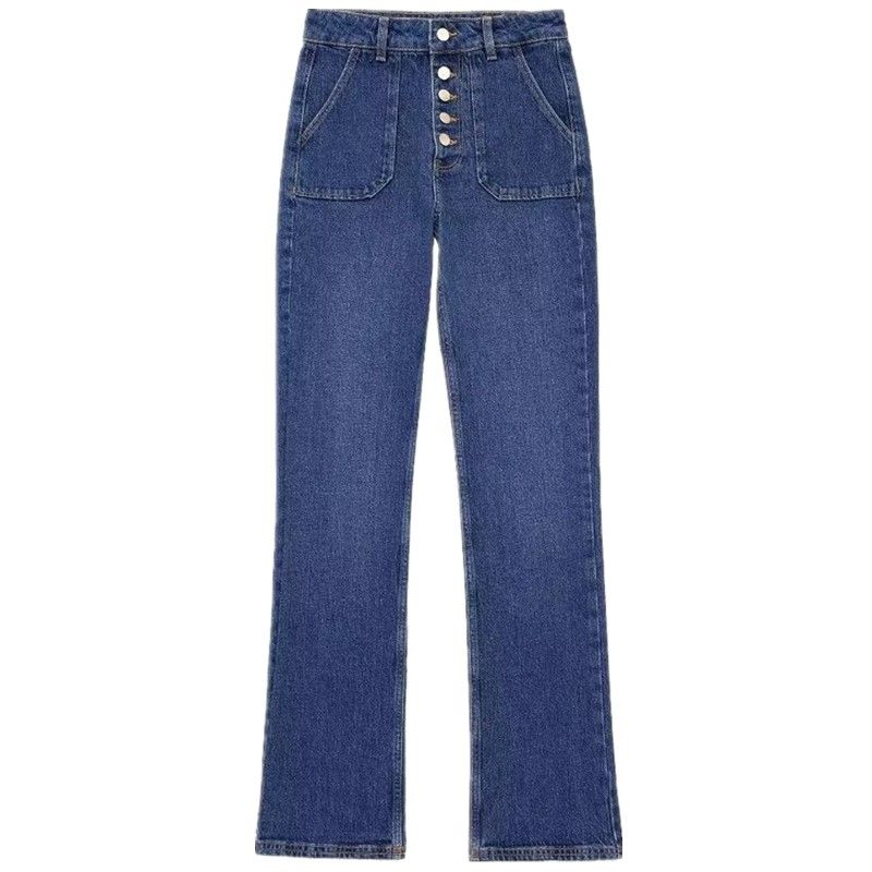 Fashion Style 2024 Summer New Arrival Women's Clothing Silm Easiest for Match High Waist Straight Speaker Denim 6164076