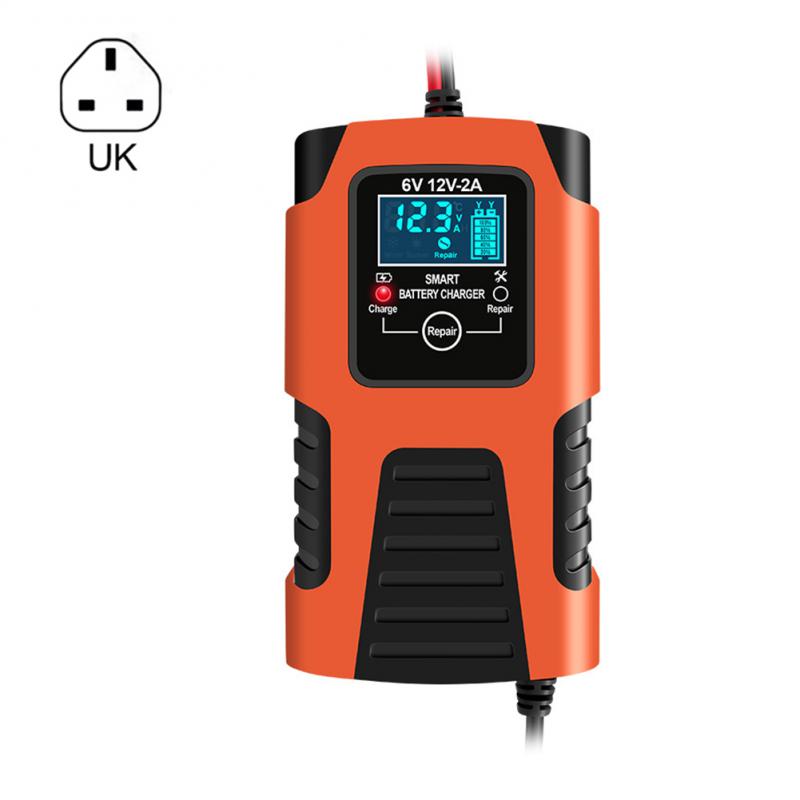 Automatic 2A 6V 12V Car Battery Charger -Acid GEL AGM Wet Calcium Deep Cycle VRLA Pulse Repair with LCD Display