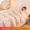 Three-Layer Quilted Milk Velvet Cartoon Blanket - Thick, Machine Washable, Ideal for Autumn/Winter Naps