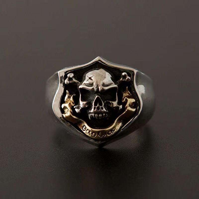 Retro European and American Lucky Skull Ring Punk High-end Sense