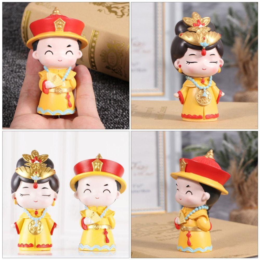 Chinese Emperor Chinese Emperor Empress Figurine Chinese Style Resin Queen Ornament  Girls