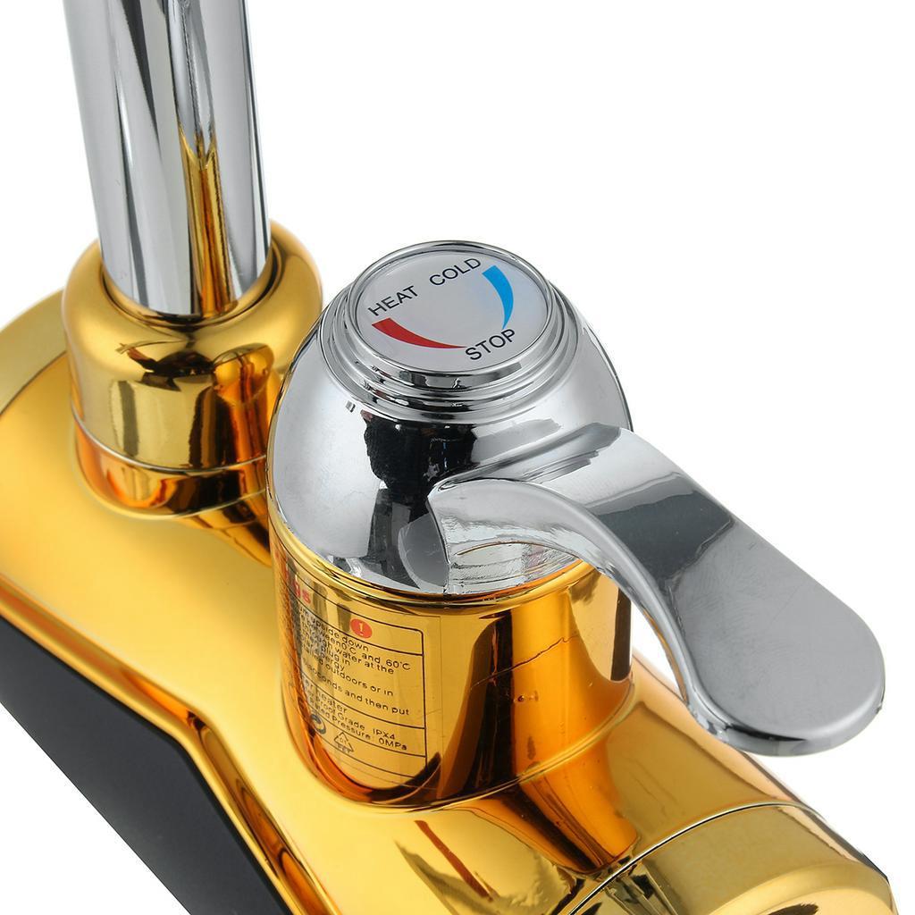 3KW 220V Tankless Electric Water Heater Led Digital Display Bathroom Kitchen Heater Faucet Gold Electric Water Faucet Heater