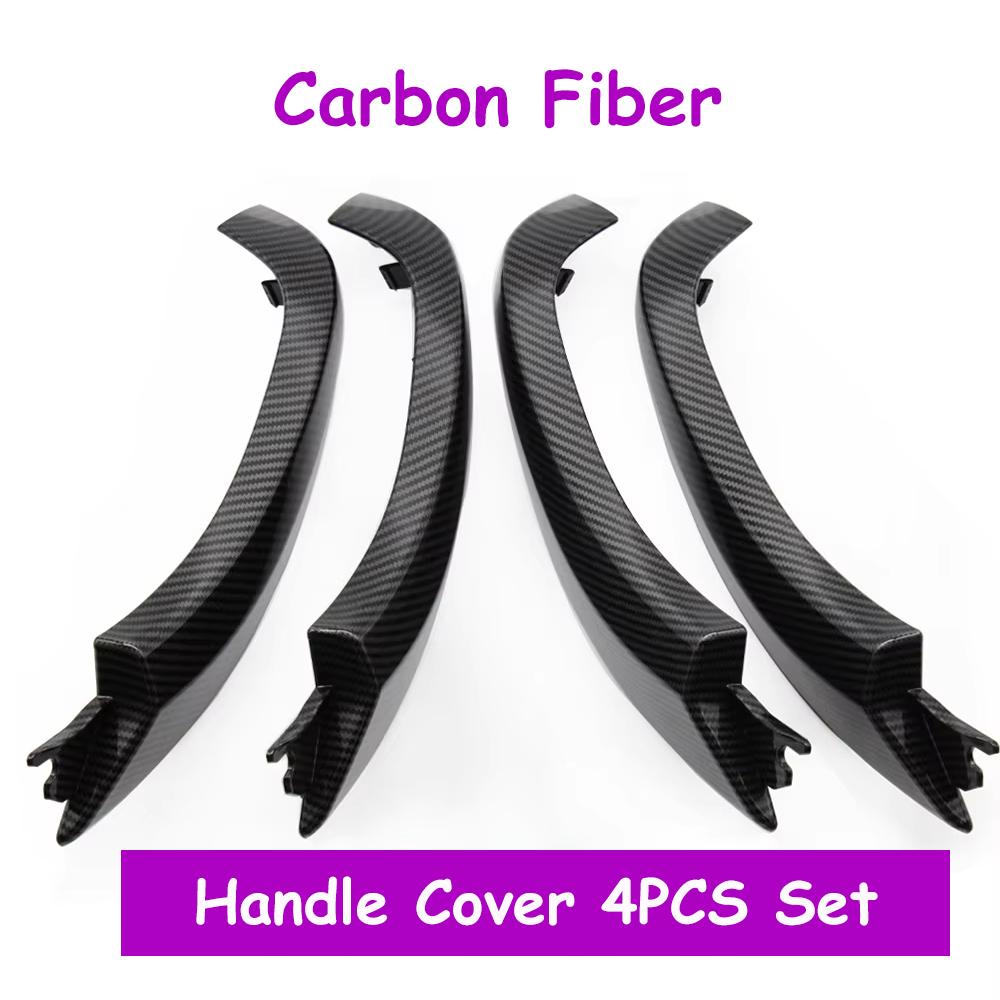 Car Interior Carbon Fiber Left Right Door Pull Handle Outer Cover Replacement For BMW X3 X4 G01 G02 F97 F98 2018-