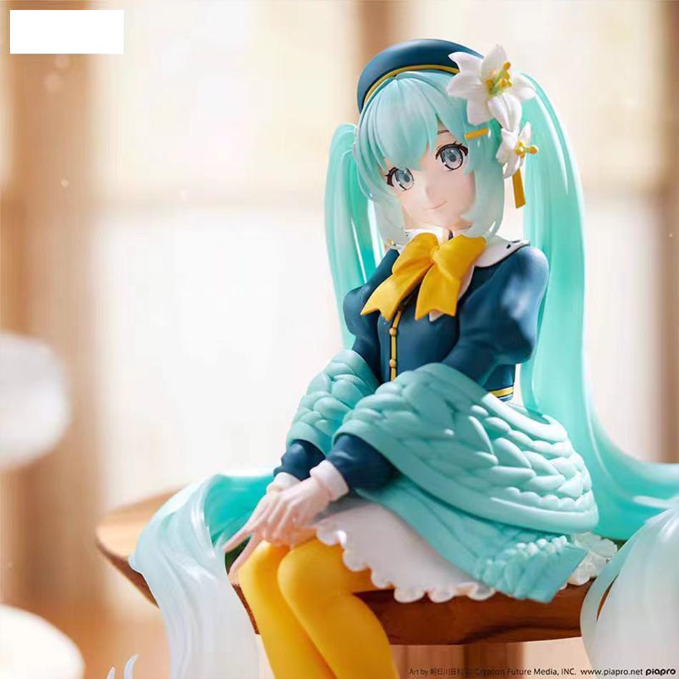 FLower Hatsune Miku Flower Fairy Lily Noodle Stooper Anime Action Figure Toys 14cm PVC Model Collector Kid Birthday Gift