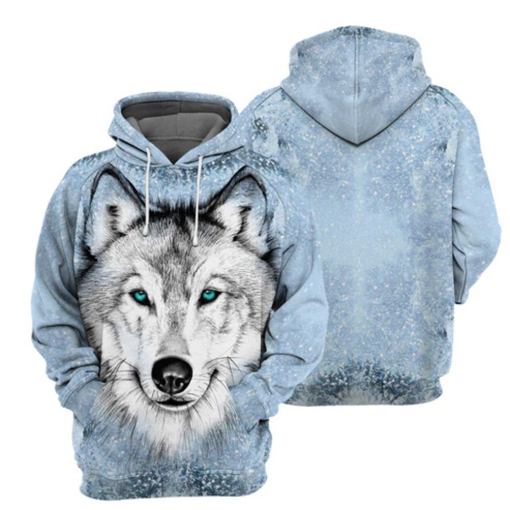 Funny Animal Wolf Graphic Hoodie 3D Print Men Women Fashion Hooded Sweatshirt Casual Autumn Long Sleeve Sport Pullover Hoodie