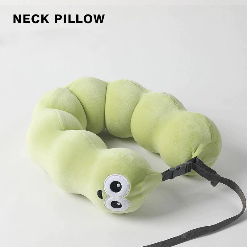Snake U-Shaped Pillow Memory Foam Cute Funny Expression Creative Storage Neck Pillow Travel Office