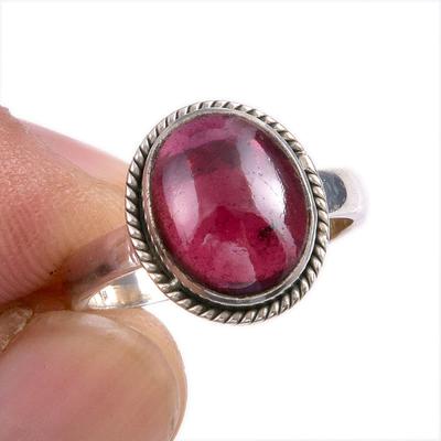 Natural Garnet Gemstone 925 Solid Sterling Silver Jewelry Ring Size 5.5 F5u72