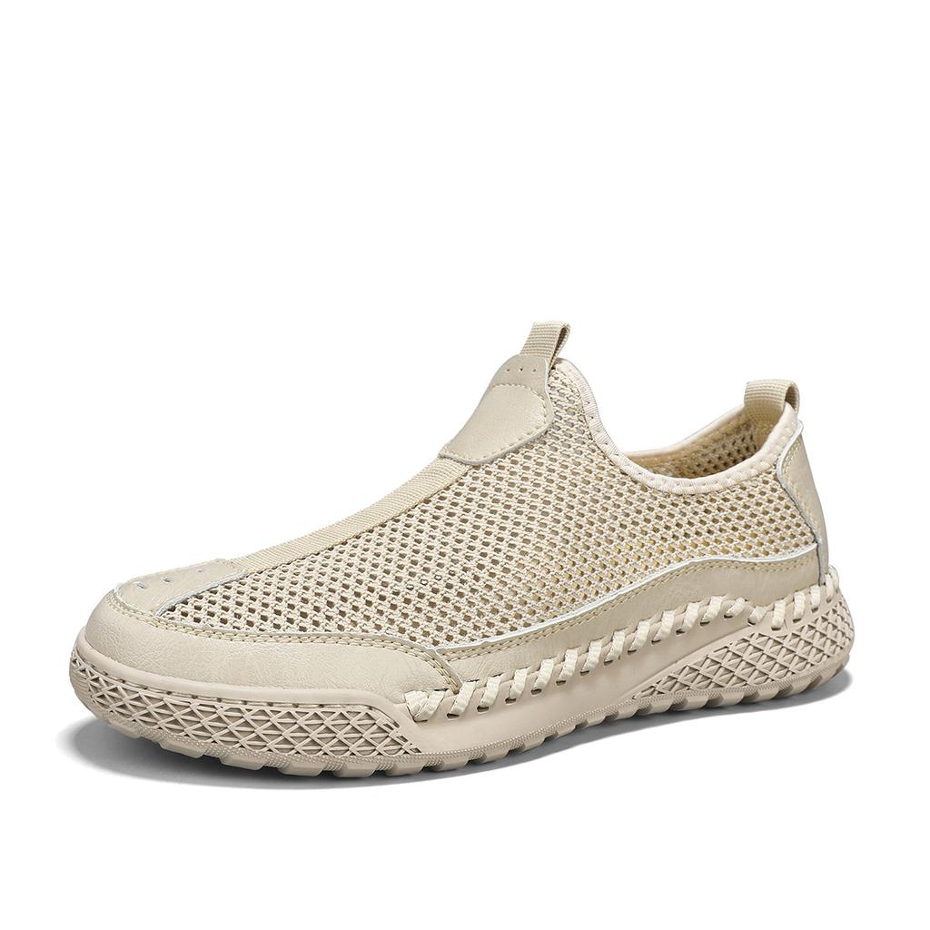 Mesh shoes men's summer explosion one pedal lazy casual shoes men's hollow breathable seam bottom non-slip soft bottom hole shoes