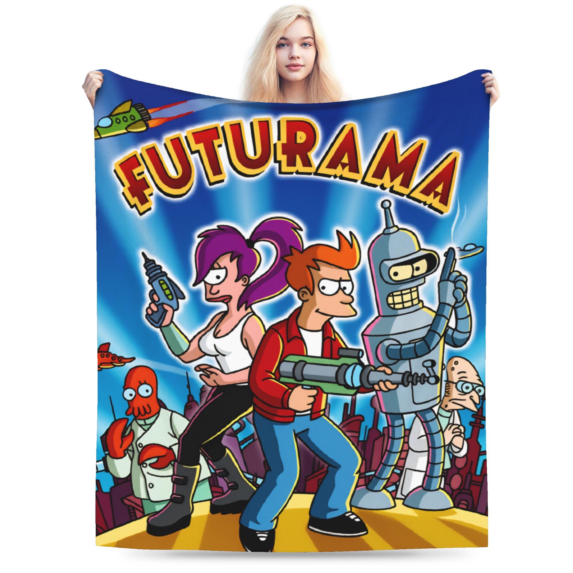 

Warm Soft Blanket Boy Girl Airplane Travel Futuramas Cartoon Comic Throw Blanket Flannel Bedspread For Outdoor Sofa Bed Cover 30x40in