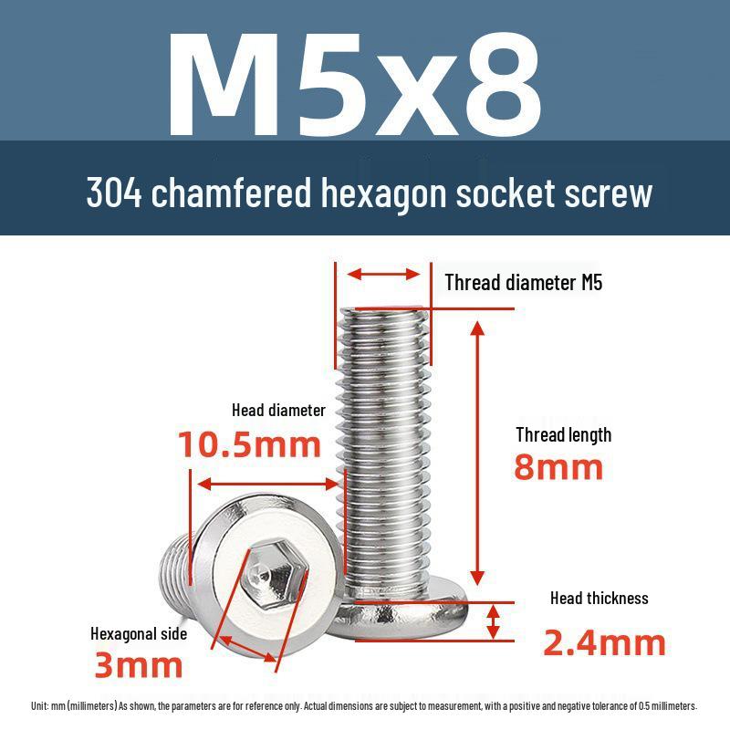 Yigu 304 Stainless Steel M2-M12 Countersunk Flat Head Hex Screw for Furniture & Cabinets