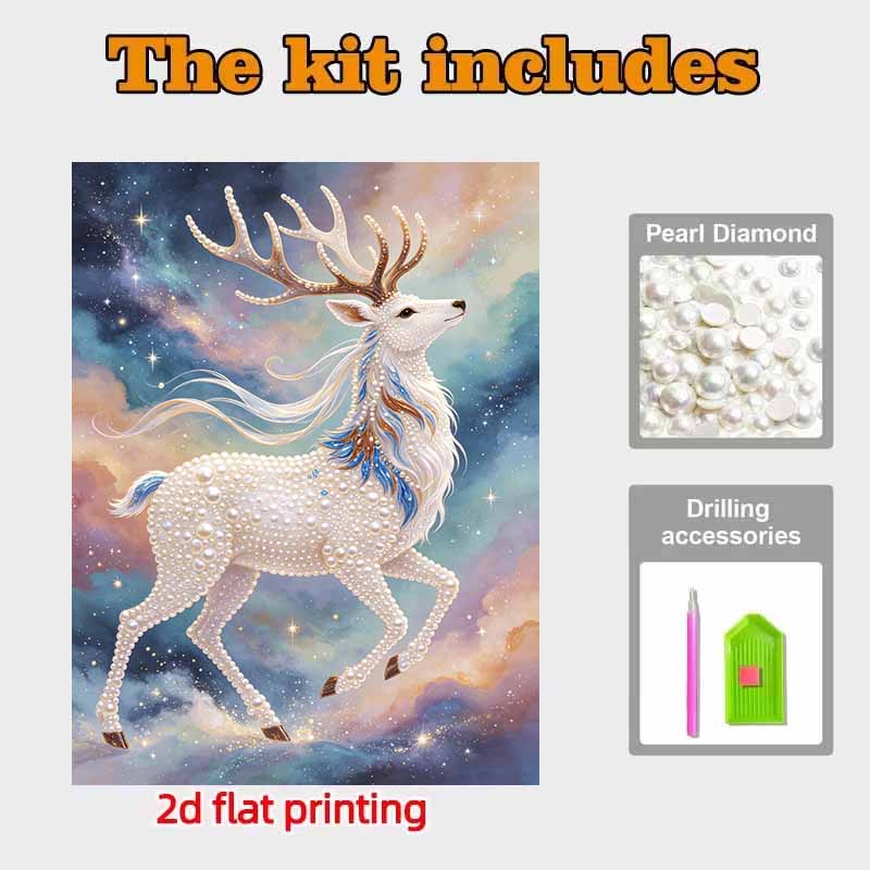 Animal 5D Pearl Painting Celestial Deer Handmade DIY Home Office Desktop Decoration Painting Threedimensional Luxury Sparkle Art