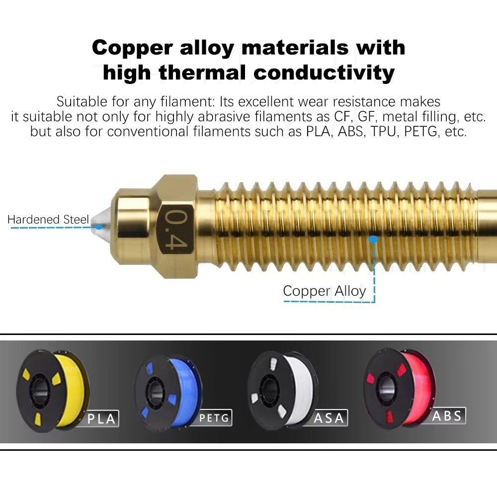 1pcs Brass Ceramic Hotend Nozzle Bimetallic Upgrade Parts Hotend Kit for Elegoo Centauri Carbon