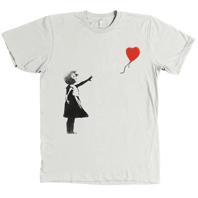 Banksy Dziewczynka z balonem Bella + Canvas Koszulka Szablon Graffiti - NOWA Koszulka Unisex