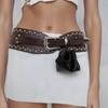 European and American Retro Rivet Wide Belt for Women, Fashionable Belt, Trendy Decorative Waistband