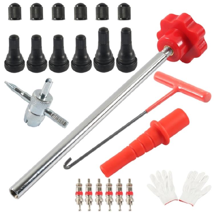 

Universal Tire Valves Stem Replacement Kit Valves Stem Changer Tool set for Quick Installation without Professional Skills 1
