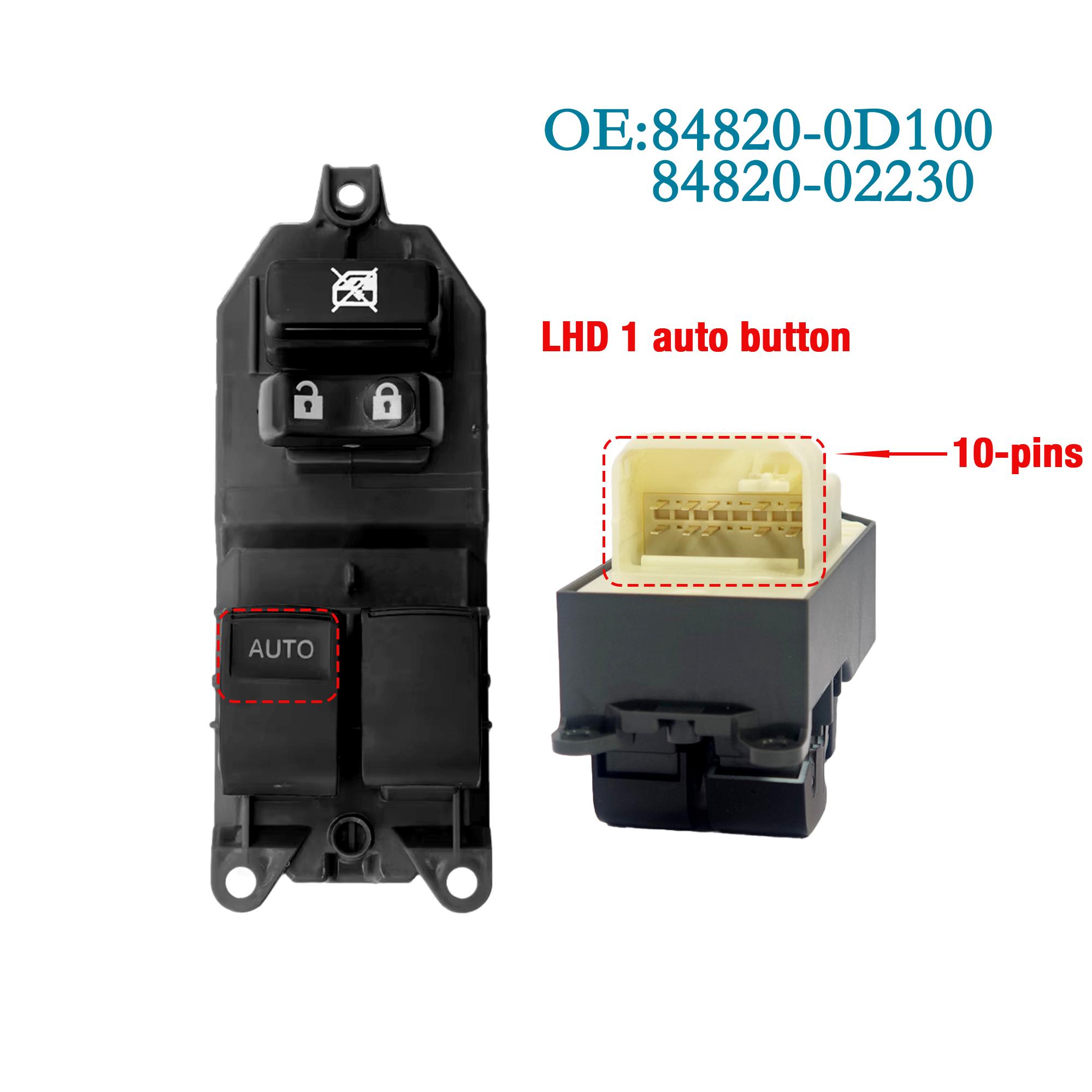 84820-0D100 84820-02230 For Toyota Auris Hybrid, Yaris, Corolla 2005-2015,Master Power Window Glass Lifter Control Switch Button LHD 84820-0D100
