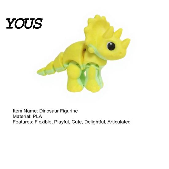 Stressabbau-Spielzeug 3D-gedruckte bewegliche Dinosaurier-Figur, Mini flexible Dino-Figuren, Schreibtischdekoration Niedliches bewegliches Sammlertier für Kinder, Erwachsene