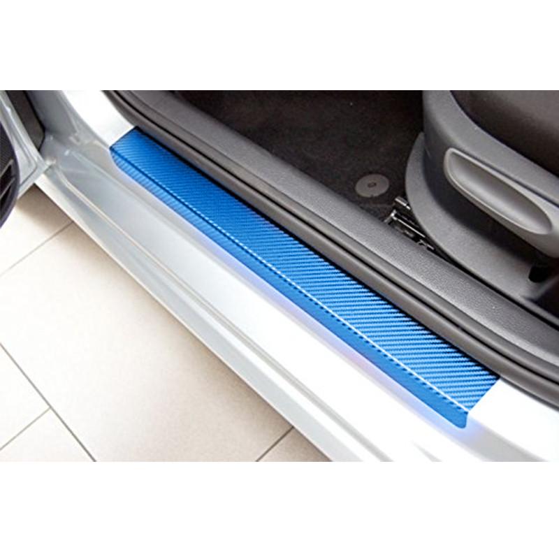 4x Carbon Fiber Style Anti-kick Car Door Plate Door Sill Scuff Plate Car Sticker