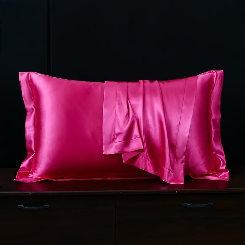 [2pcs Mulberry Silk Pillowcases] 2pcs Mulberry Silk Pillowcases, Luxurious 25 Momme Satin Weave, Hypoallergenic Solid Color with Envelope Closure
