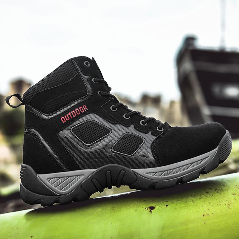 Fashion Men Hiking Shoes Mountain Desert Climbing Shoes Lace Up Classic Sneaker Outdoor Non Slip High Top Shoe Breathable Trekking Boots