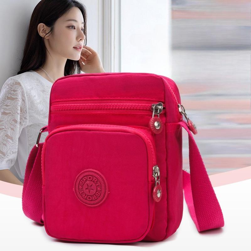 Women’s Nylon Crossbody Bag Small Messenger Bag Multi Pocket Shoulder Purse Lightweight Travel Phone Bag Casual Mini Handbag