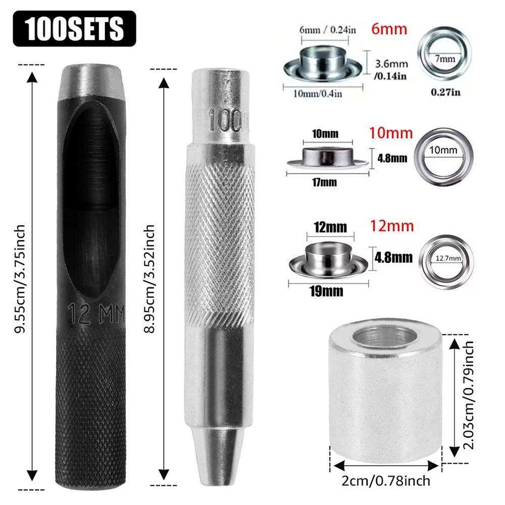 100 Seturi Sac de Pantofi Artizanat din Piele DIY Kit de Scule pentru Capse Instrument de Aplicare Capse