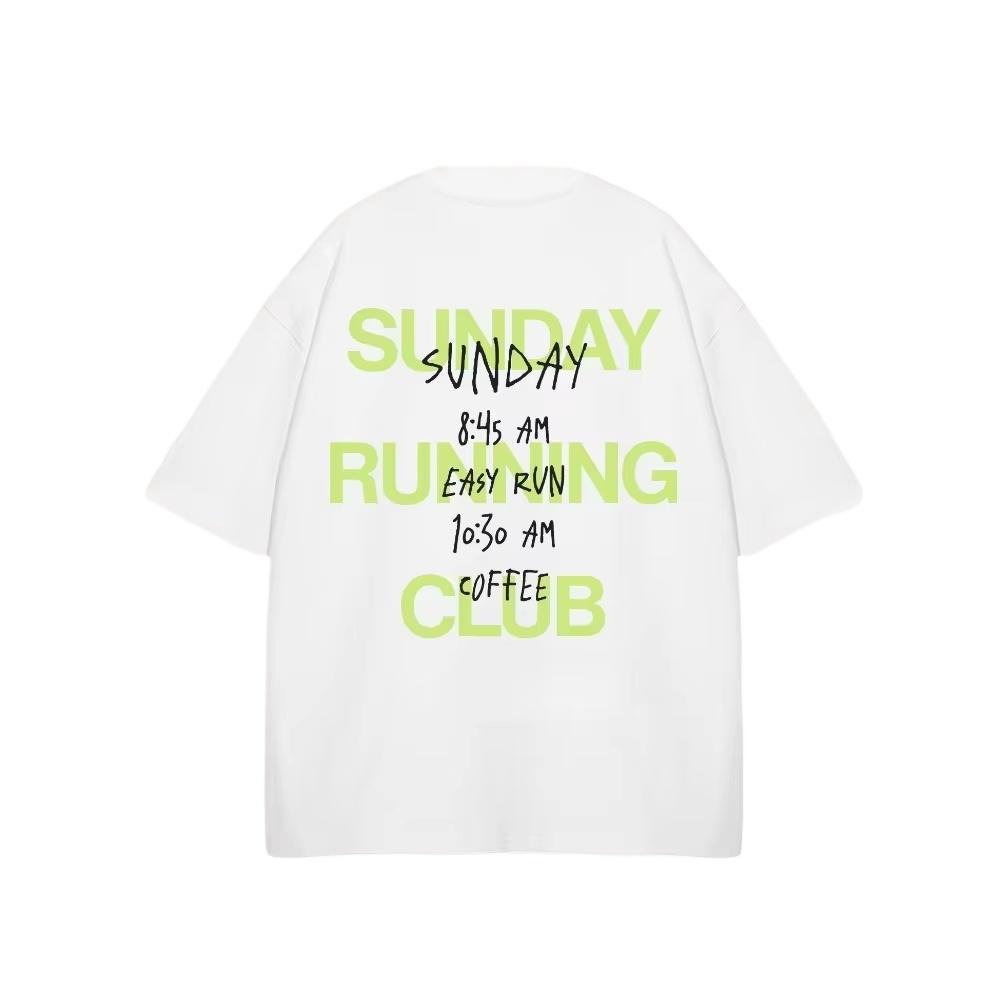 Sunday Running Club TShirt Unisexs and Unisexs Easy Run Coffee Schedule Graphic Tee Streetwear Short Sleeve Casual T Shirt