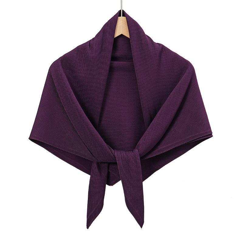 28 Colors Plain Crinkle Square Bubble Silk Pleated Hijab Women's Head Shawl Scarf Muslim Wrinkle Kerchief Solid Ramadan Stole