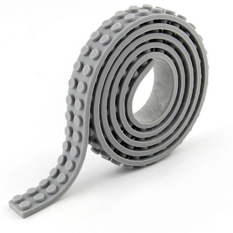 

92 СМ Творческий Силиконовый Строительный Блок Лента Строительный Блок Полосы DIY Маленькие Частицы Строительный Блок Игрушки серый