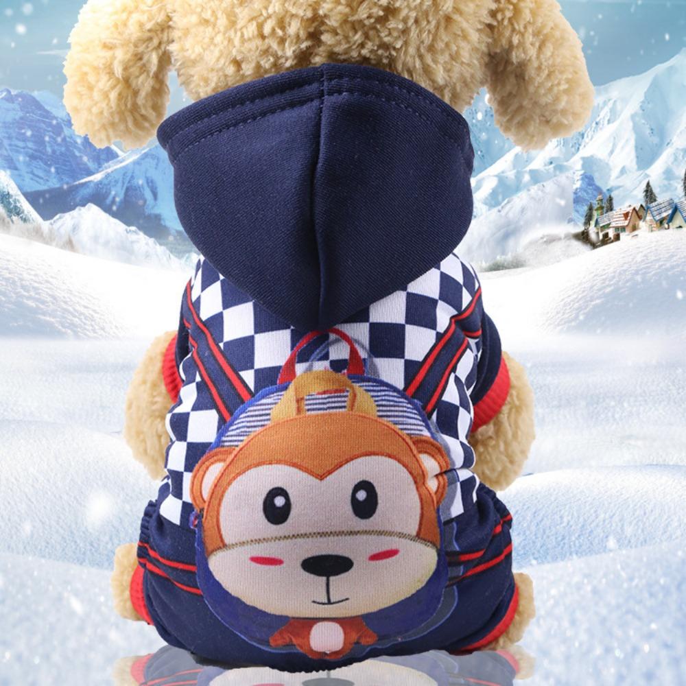 Pet dog four-legged button-up dog cat clothes pet supplies autumn and winter fleece sweater