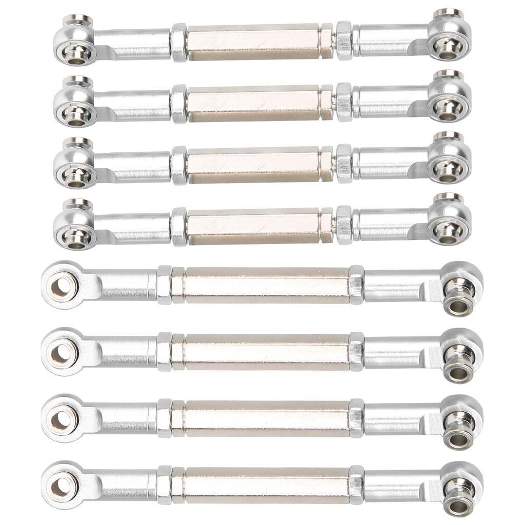 8Pcs Upgrade Metal Pull Rod Steering Pull Rod for WPL MN Feiyu 1 16 RC Car Spare PartsSilver