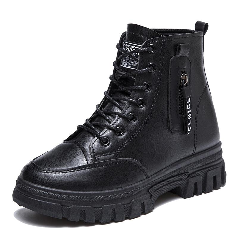 Женские ботинки осень-зима мода повседневный британский стиль короткие ботинки для отдыха на открытом воздухе модные легкие женские ботинки с мягкой подошвой 40 чёрный 2590₽