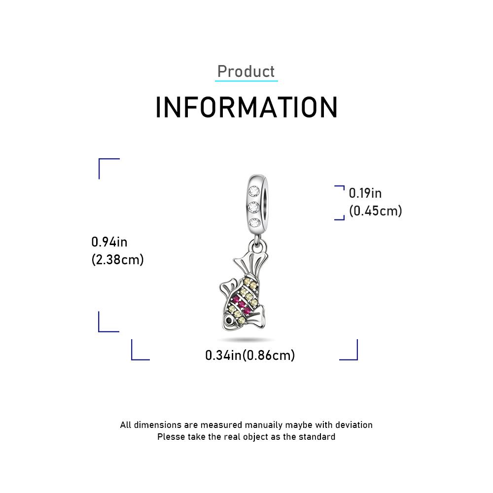 Ahthen copper Bead Charms Fish Dangle Charm fit Snake Chain Bracelets Necklaces for Women Jewellery Making High Quality
