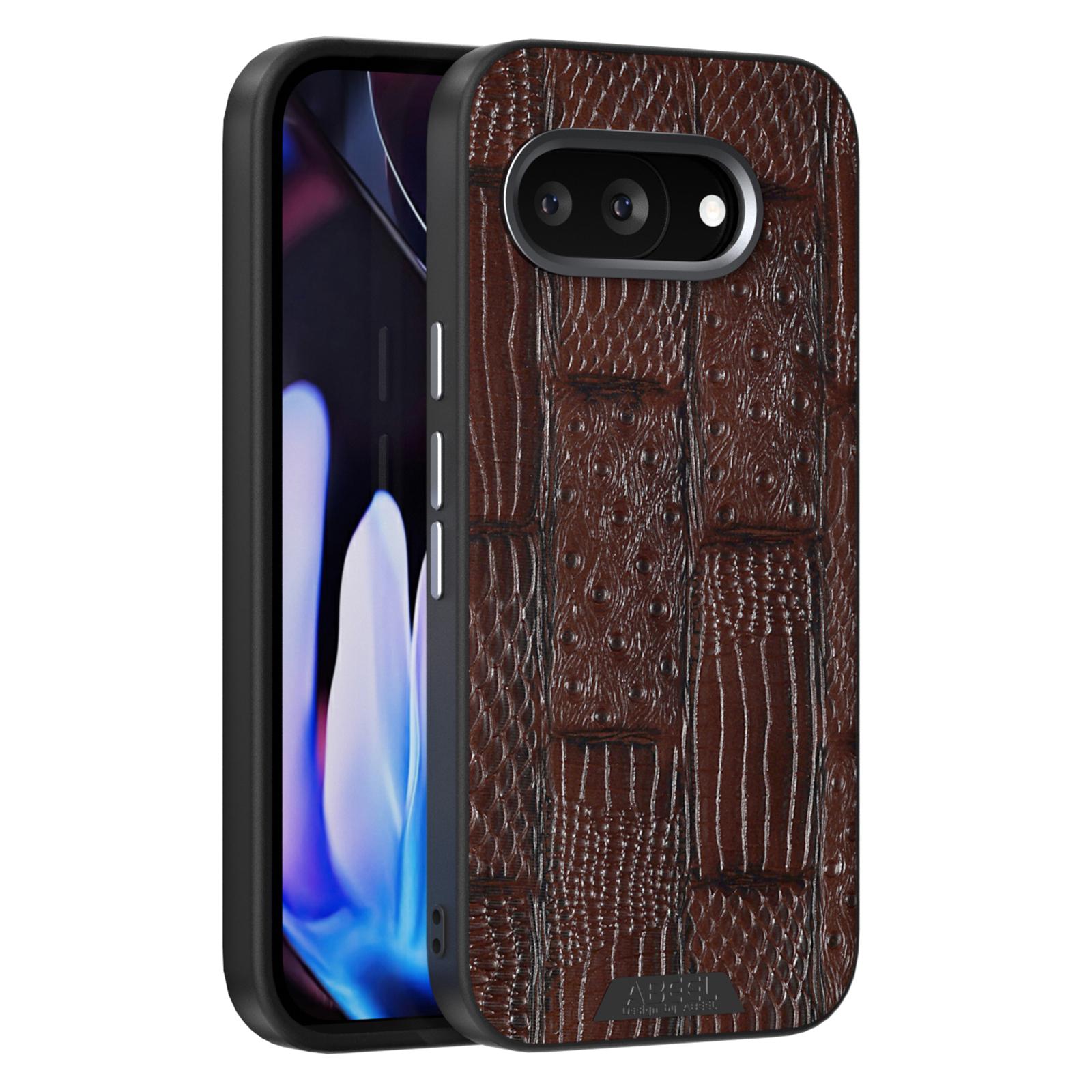 

ABEEL For Google Pixel 9a Case Compatible with MagSafe Beast Texture Micro-Embossing Back Cover Coffee