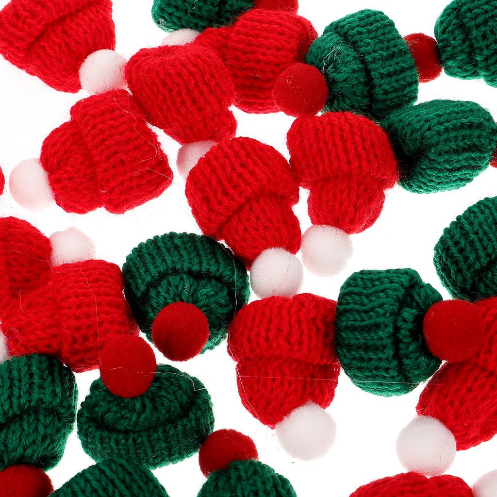 24Pcs Mini Christmas Hats Miniature Hats for Wine Bottle Decor Christmas Tree Ornament DIY Craft Supplies Festive Party