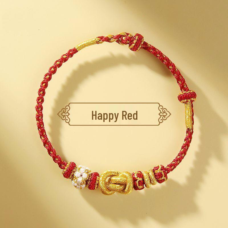 

Браслет из красной веревки «Богатство и благословения» - Аксессуар с бусиной на удачу, подарок для мужчин и женщин