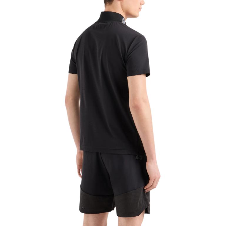 EMPORIO ARMANI EA7 SS24 Polo Shirt Men's Black 3DPT51-PJMLZ-1200