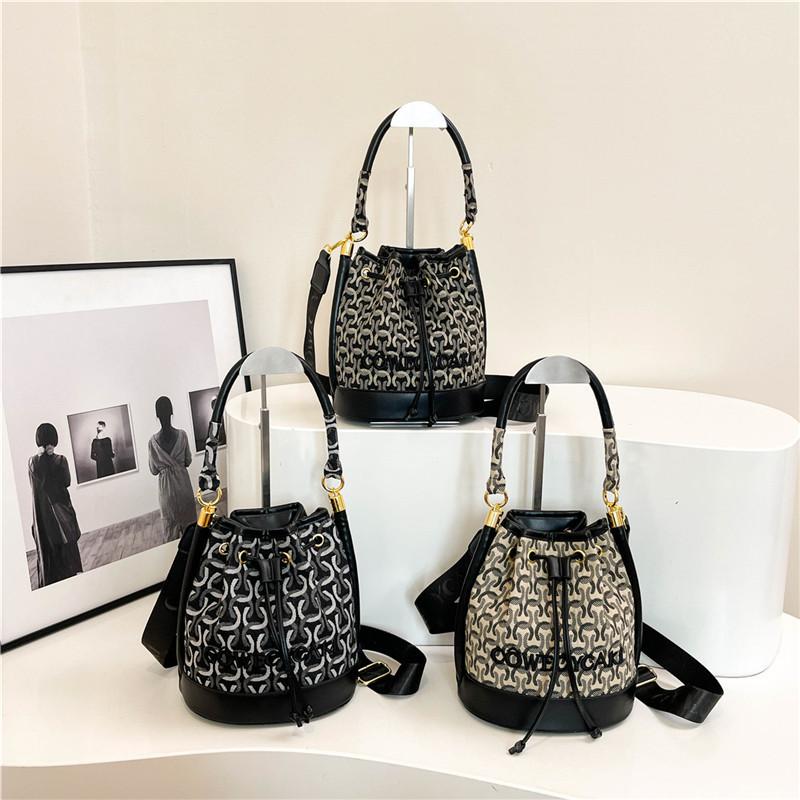 Nuova moda mix and match colore a contrasto pump cintura borsa a secchiello portatile a spalla a tracolla borsa da donna alla moda
