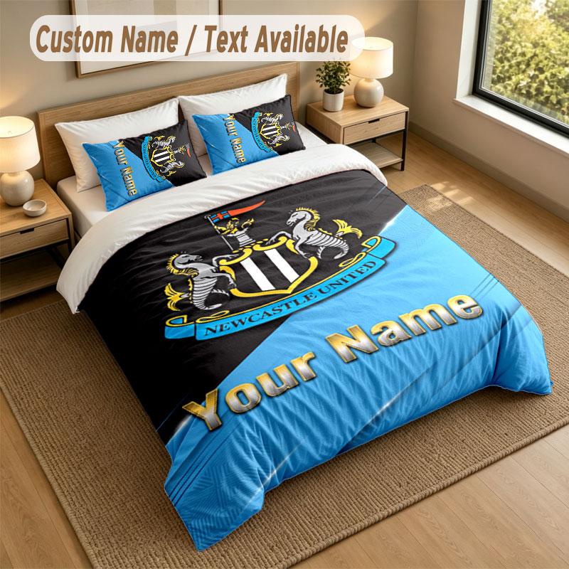 Bedding Set 1 Duvet Cover 2 Pillowcases Newcastle United FC Print Soft Bed Linen Bedroom Decor