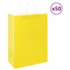 Paper Shopping Bags 50 pcs with Handles Yellow 32 x 17 x 44 cm