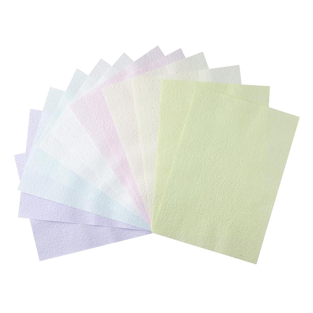 Kawasumi Washi Japanese Pastel Light Momi Washi Paper with Gold and Silver B4 X 6 12 Sheets Paper, Colors, Colors, Sprinkles, Size, Approx. 25.7 36.4