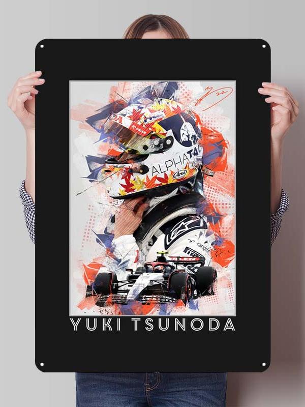 Yuki Tsunoda Racer Posters F1 Racing Metal Signs Decor for Room Decoration Custom Tin Plates for Wall Art Decoration Retro Home