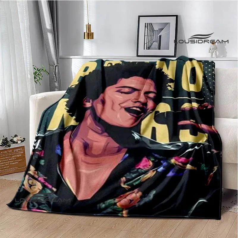 Singer Bruno Mars Printed Blanket Fashion Warm Blankets Flannel Soft And Comfortable Home Travel Blanket Birthday Gift