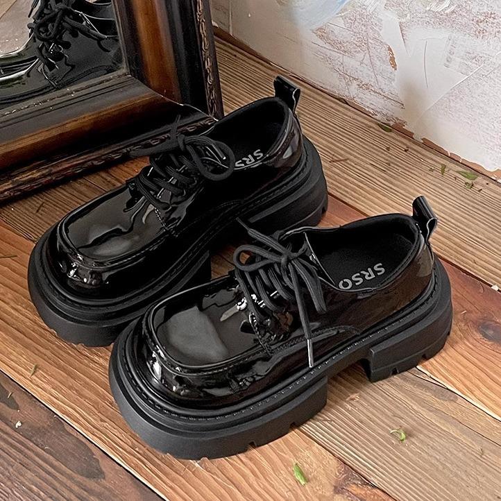 White British Style Retro Platform Small Leather Shoes Women's 2025 New Spring and Autumn French Heightening Mary Jane Love Single Shoes